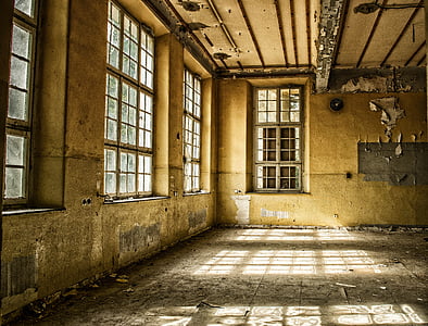 space, hall, pforphoto, leave, lost places, window, sun