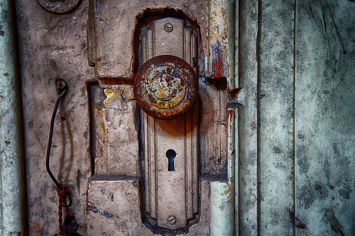 Tür, Sperre, Schlüssel, alt, alte Tür, Zugang, Mechanismus