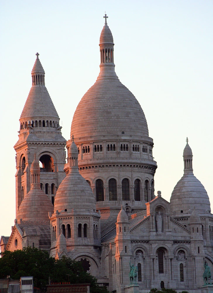 Basílica, Basílica de sacré Coeur, estrutura, arquitetura, Cruz, pedra, Paris