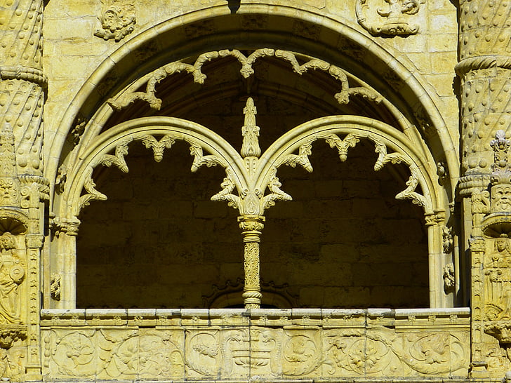 Mosteiro dos jerónimos, Jeronimo kloster, fönster, Belem, Manueline, byggnad, Unescos världsarv