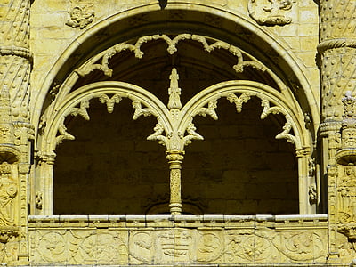 Mosteiro dos jerónimos, Jeronimo-kolostor, ablak, Belem, Mánuel stílus, épület, UNESCO Világörökség
