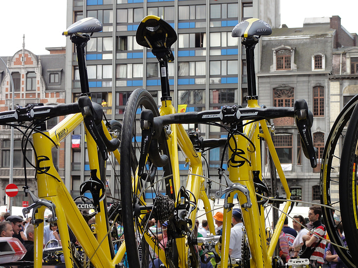 Tour de france, jazda na rowerze, reklamy, rowerów, transportu, miejski scena