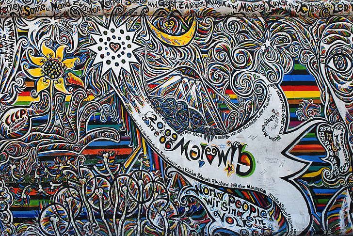 Graffiti, Berlin, East-side-gallery, Berlinmuren, sprøyta