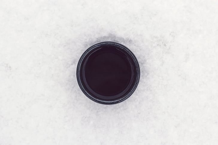 negro, Blanco, ronda, café, taza, círculo, simple