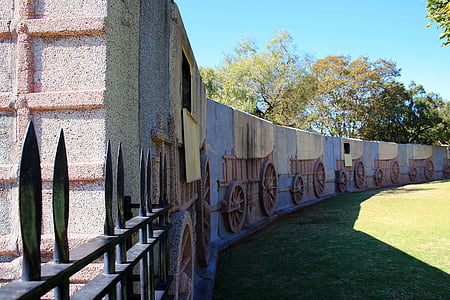 parede, carroça de boi, alívio, cerca, representação, granito, laager
