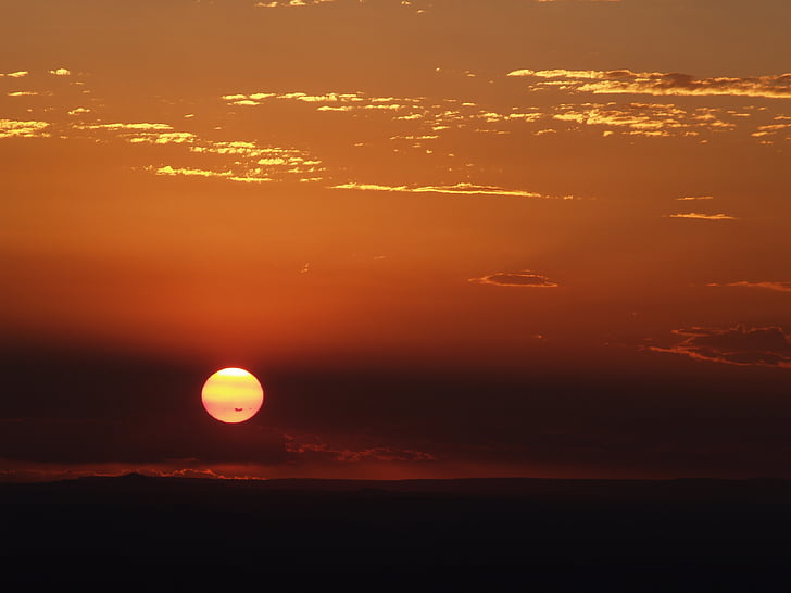 Gran Canyó, posta de sol, EUA, abendstimmung, vermell, cel, Parc Nacional