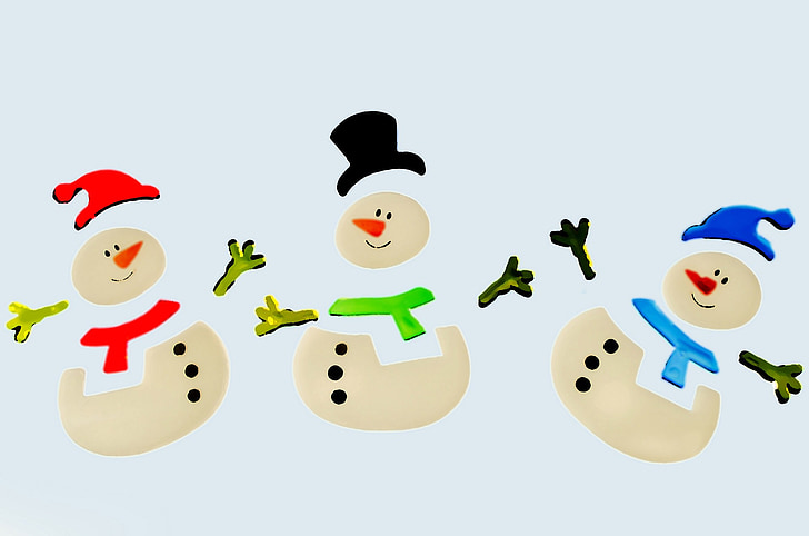sněhulák, sněhuláci, dekorace, Barva, Vánoční, Xmas, sezóny