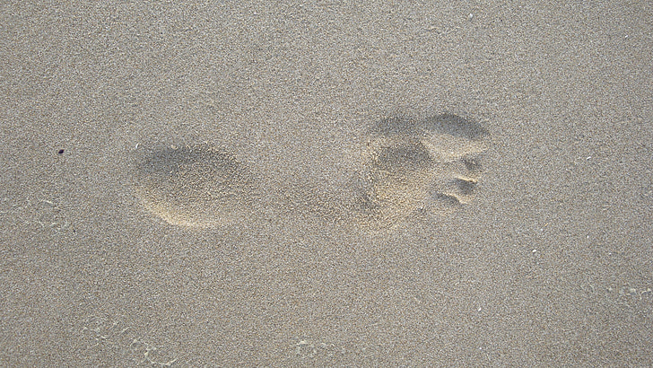 Άμμος, αποτύπωμα, το πόδι, παραλία
