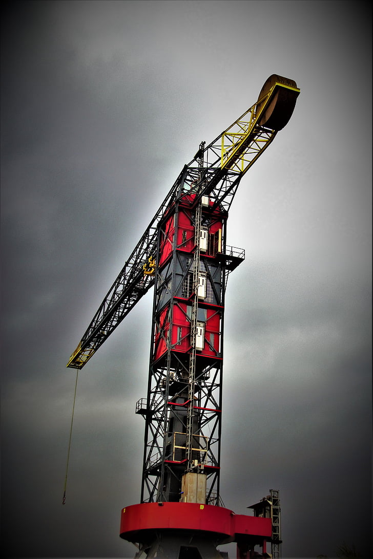crane, industry, technology, harbour crane, industrial area, load crane, port