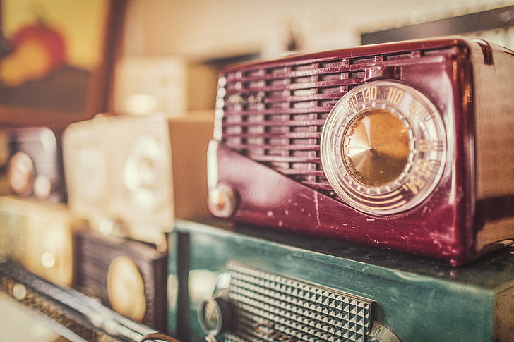 rádios, vintage, com estilo retrô, à moda antiga, velho, rádio, radiodifusão
