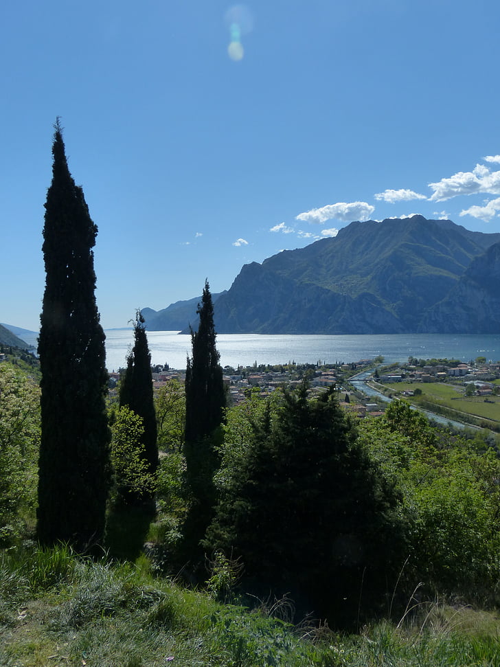 Garda, Outlook, søen, ferie, Torbole, Sarca, Cypress