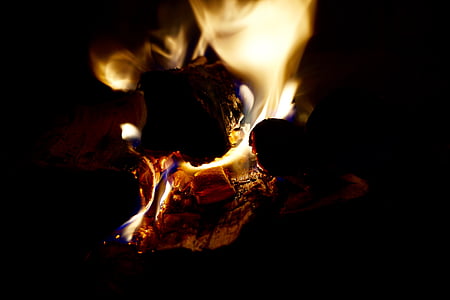foc, flama, llar de foc, encenedor, fusta, marca, foc de fusta