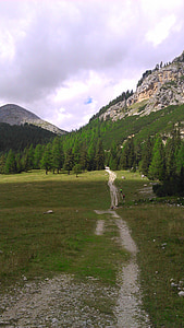 Dolomitas, montañas, paisaje, naturaleza, bosque, Italia, a pie