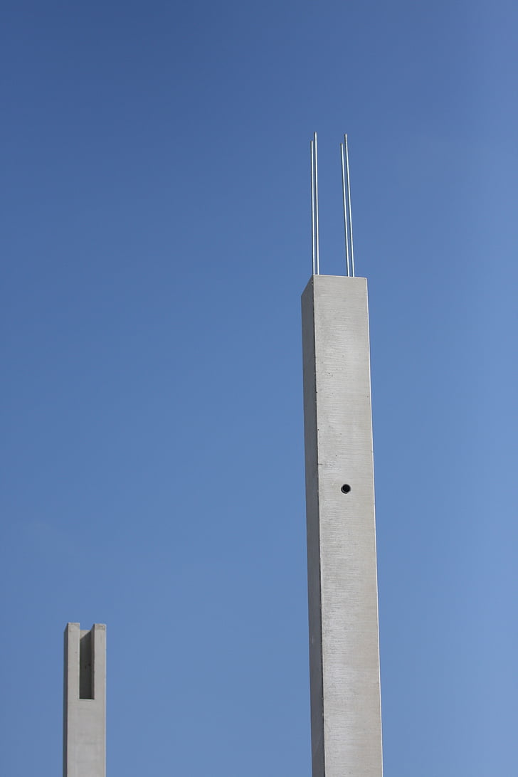 concrete, site, pillar