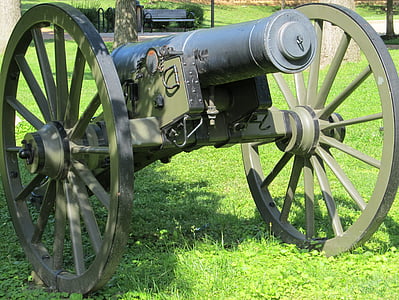 Cannon, inbördeskrig, Utomhus, historiska, USA, skuggor, historia