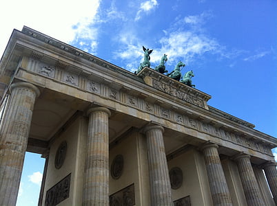 berlin, quadriga, landmark, columnar, horses, building, section
