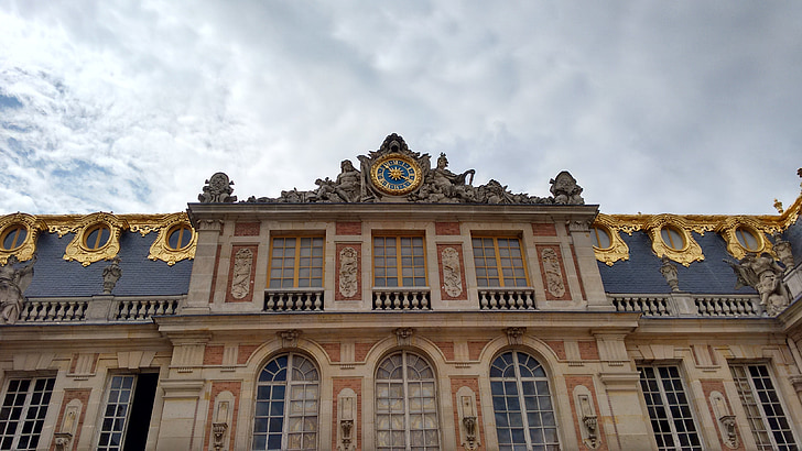 reloj, Versalles, Francia, arquitectura, historia, exterior del edificio, lugar famoso