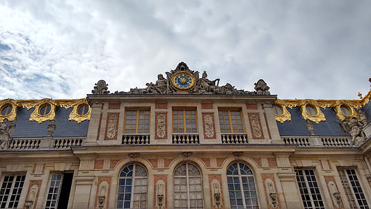 klocka, Versailles, Frankrike, arkitektur, historia, byggnaden exteriör, berömda place