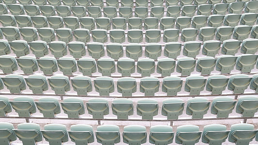 närbild, Foto, rad, grå, sittplatser, stolar, sittplatser