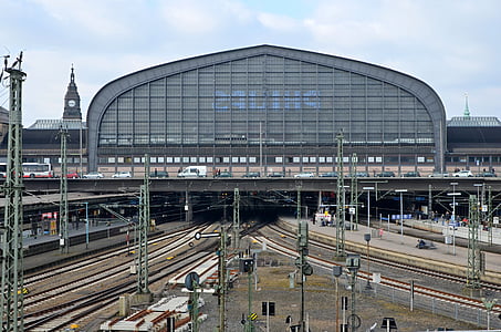 Hamburg, raudteejaam, raudteeliikluse, gleise, platvorm, pearaudteejaam, reisijate