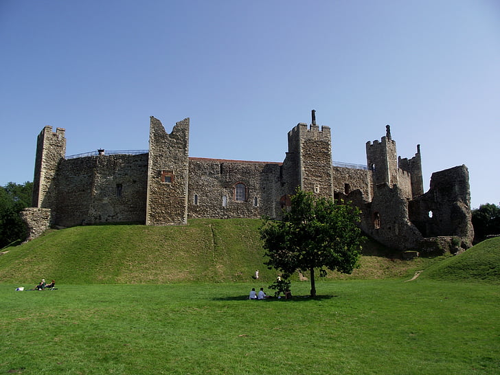 Framlingham, slottet, historiske, Suffolk, fort, historie, arkitektur