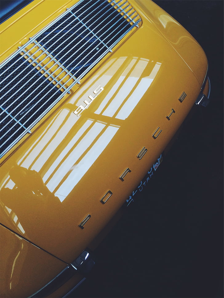 giallo, Porche, Porsche, 911, auto, velocità, veloce