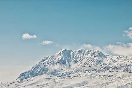 mountain, highland, cloud, sky, summit, ridge, landscape