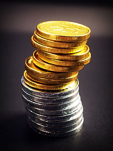 mynt, guld, Cash, isolerade, tornet, ekonomin, ränta