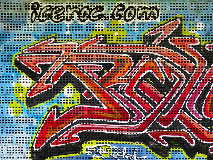 Graffiti, Color, colorido, decorativo, aerosol, arte, creatividad
