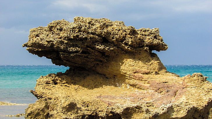 Kypr, Kapparis, Rock, pobřeží, geologie, pobřeží, mořské pobřeží