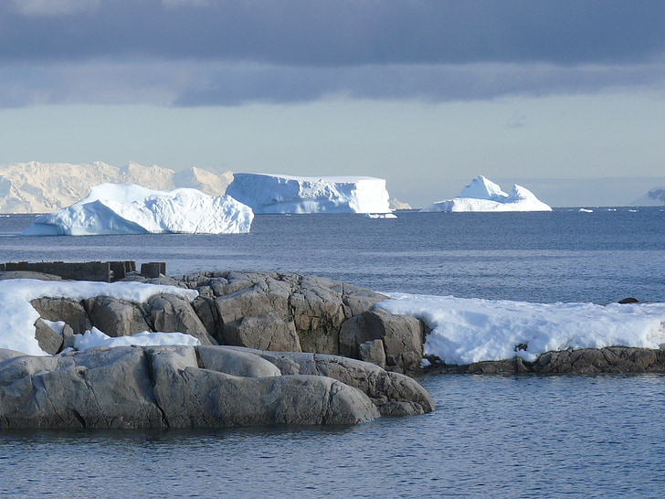 icebergs, Antártida, Océano meridional, témpanos de hielo, frío