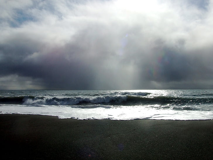 Alaska, stranden, kusten, kusten, Ocean, moln