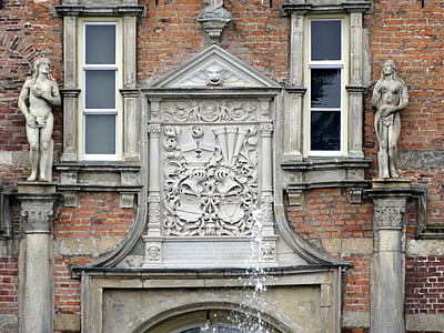 twickel castle, netherlands, relief, coat of arms, family, holland, building
