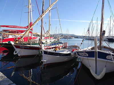 båt, port, port sanary, Middelhavet, Frankrike, sjøen