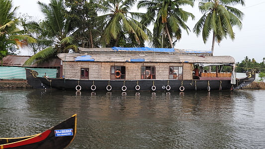 aleppey, bateau-logement, Kerala, Marigot, Tourisme, bateau nautique, l’Asie