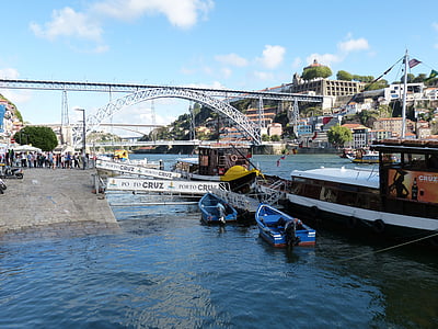мост, метал, арка, влак, кръст, Порто, пътуване