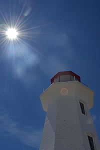 Leuchtturm, Peggys cove, Nova, Scotia, Tourismus, Kanada, Sonne
