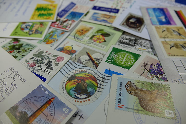 postage stamps, collect, stamped, leave, postcard, stamp, brand values