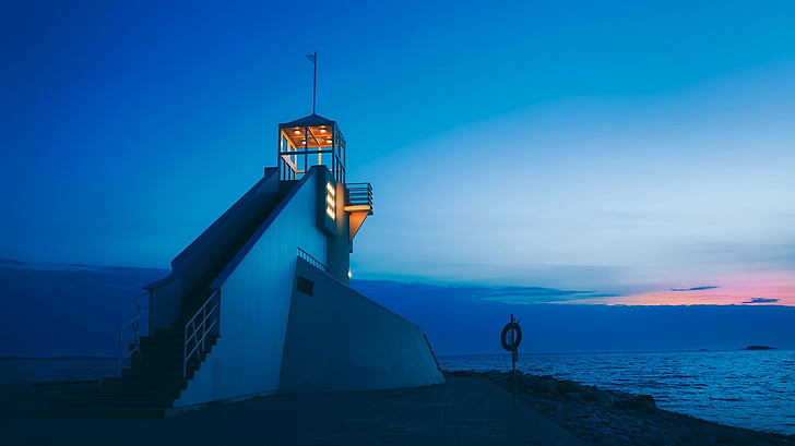 Uleåborg, Finland, Lighthouse, landmärke, historiska, havet, Ocean