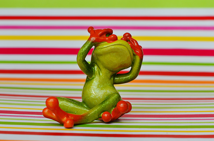 개구리, 그림, 볼 수 없는, 재미, 귀여운, 재미, 앉아