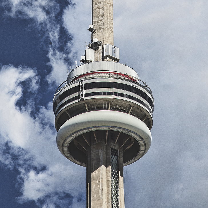 CN, Torre, Canadá, edifício, nuvem, estrutura, edifício de arquitectura