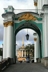 Palais, hiver, bâtiment, piliers, arches, culturel, historique