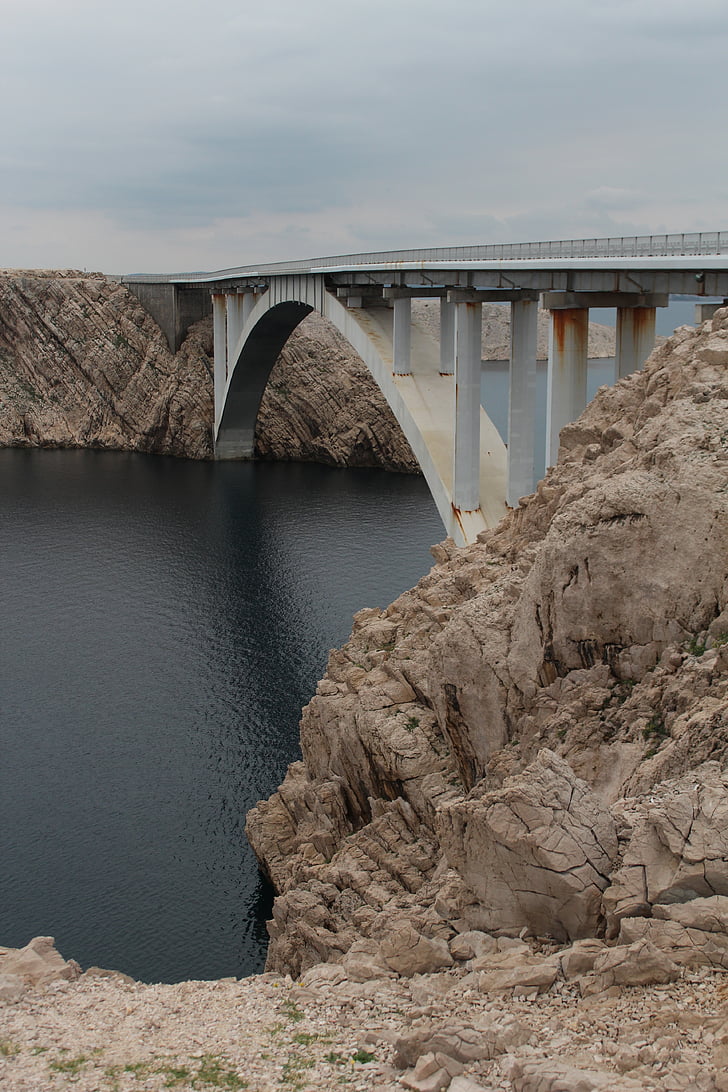 híd, tenger, víz, kell, rock, Sky, Horvátország