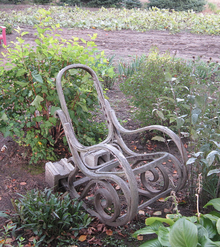 armchair, garden, fall