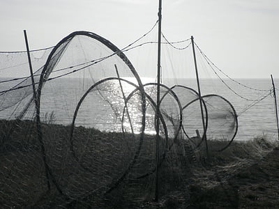reuse, network, fishing, fishing net, dry nets, coast, haff