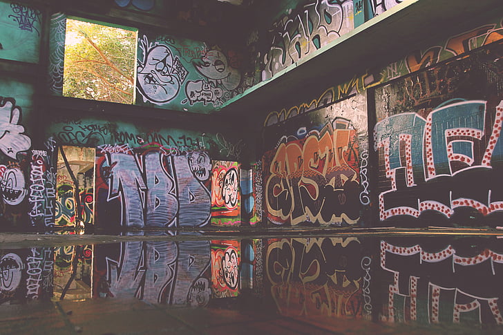 Graffiti, grunge, design, färg, konsistens, Vintage, bläck