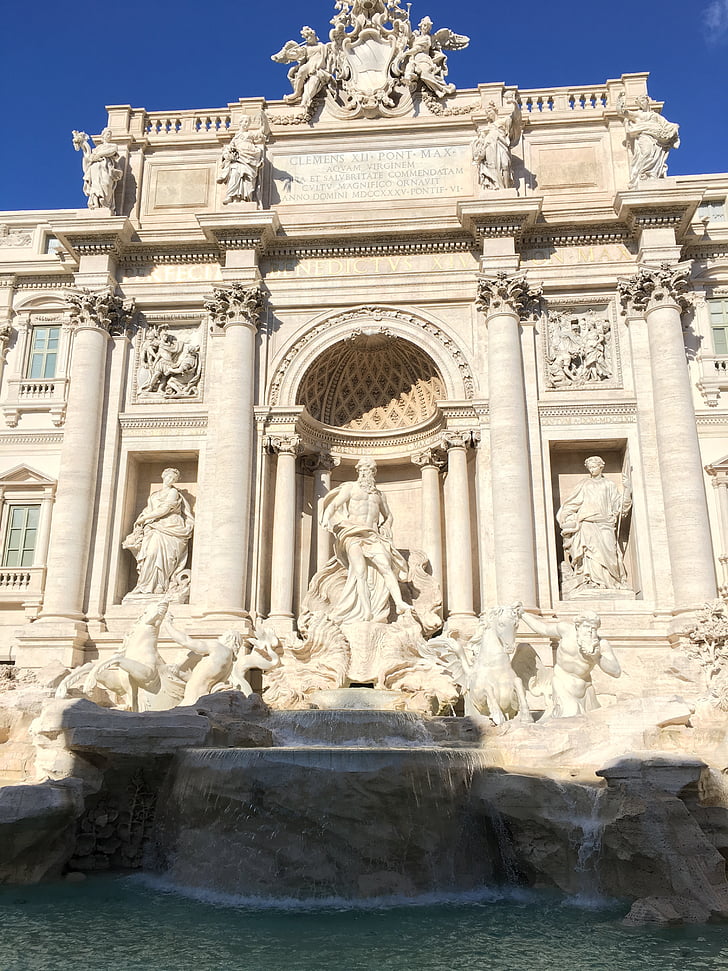 Řím, Fontana, Trevi, Itálie, Architektura, fontána di Trevi, Piazza di Trevi