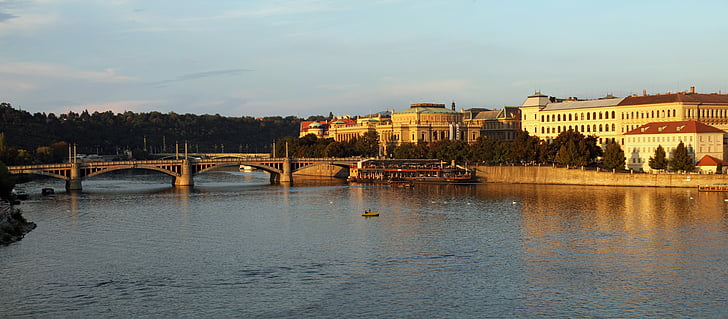 pont, rivière, Prague, architecture, Tchèque, République, ville