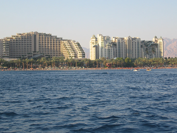 Eilat, Israel, sjøen, hav, Hotel, arkitektur, skyline