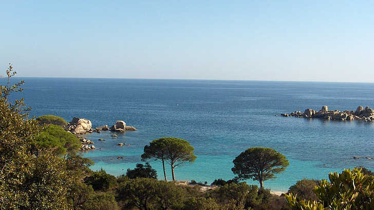 Korsyka, Plaża, morze, Wybrzeże, Francja